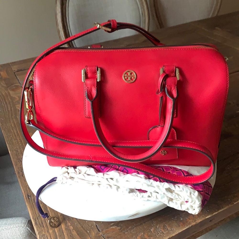 Tory Burch Robinson Middy Satchel (carnival color)